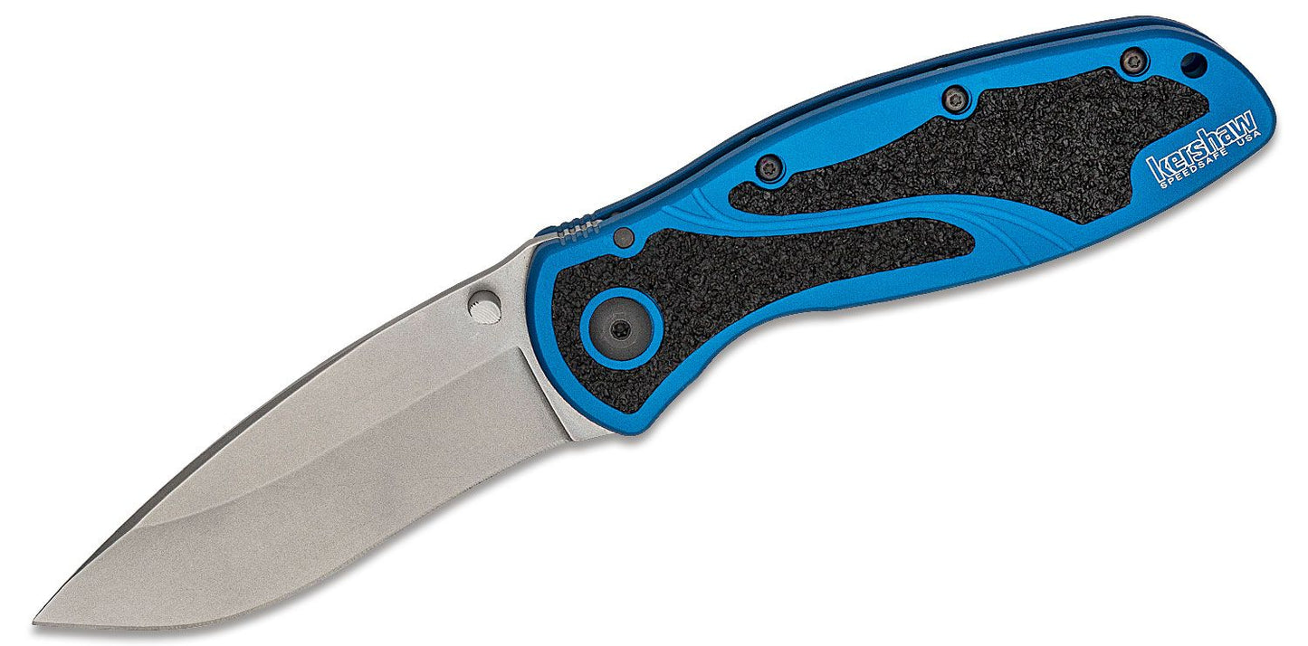 Kershaw 1670NBSW Blur A/O Folding Knife 3-3/8" Stone 14C28N Blade, Navy BLUE USA NIB