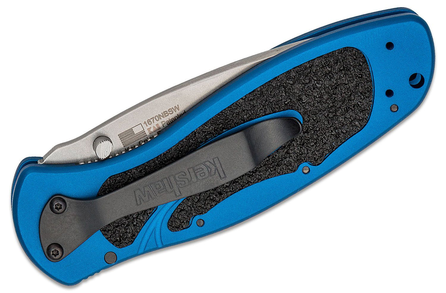 Kershaw 1670NBSW Blur A/O Folding Knife 3-3/8" Stone 14C28N Blade, Navy BLUE USA NIB