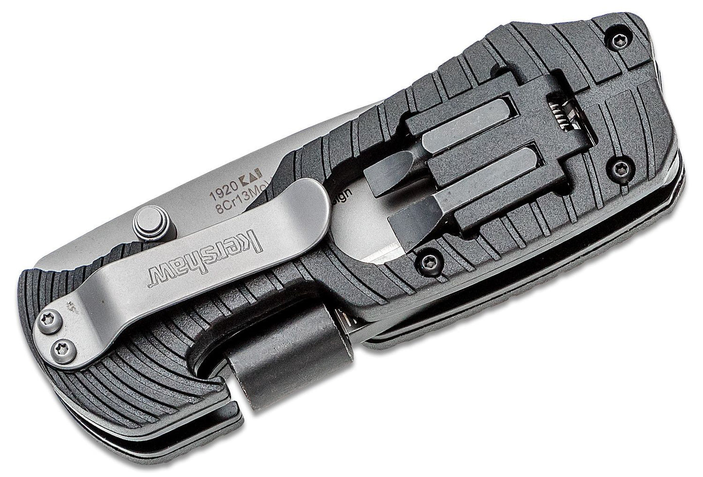 Kershaw 1920 Select Fire Multi-Function Folding Knife 3-3/8" Bead Blast Plain Blade, GRN Handles
