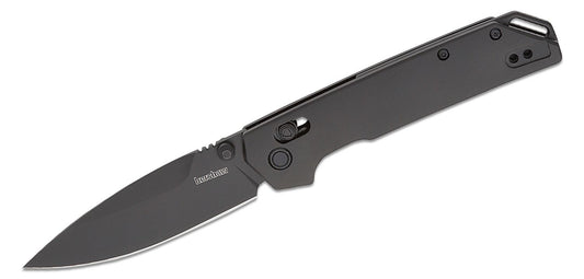 Kershaw 2038BLK Iridium DuraLock KVT Folding Knife 3.4" D2 Black PVD Spear Point Blade, Black Aluminum Handles, Reversible Clip, AXIS/Crossbar Lock