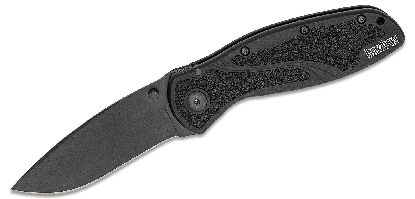 Kershaw 1670BLK Blur A/O Folding Knife 3-3/8" Black 14C28N Blade, BLACK USA NIB