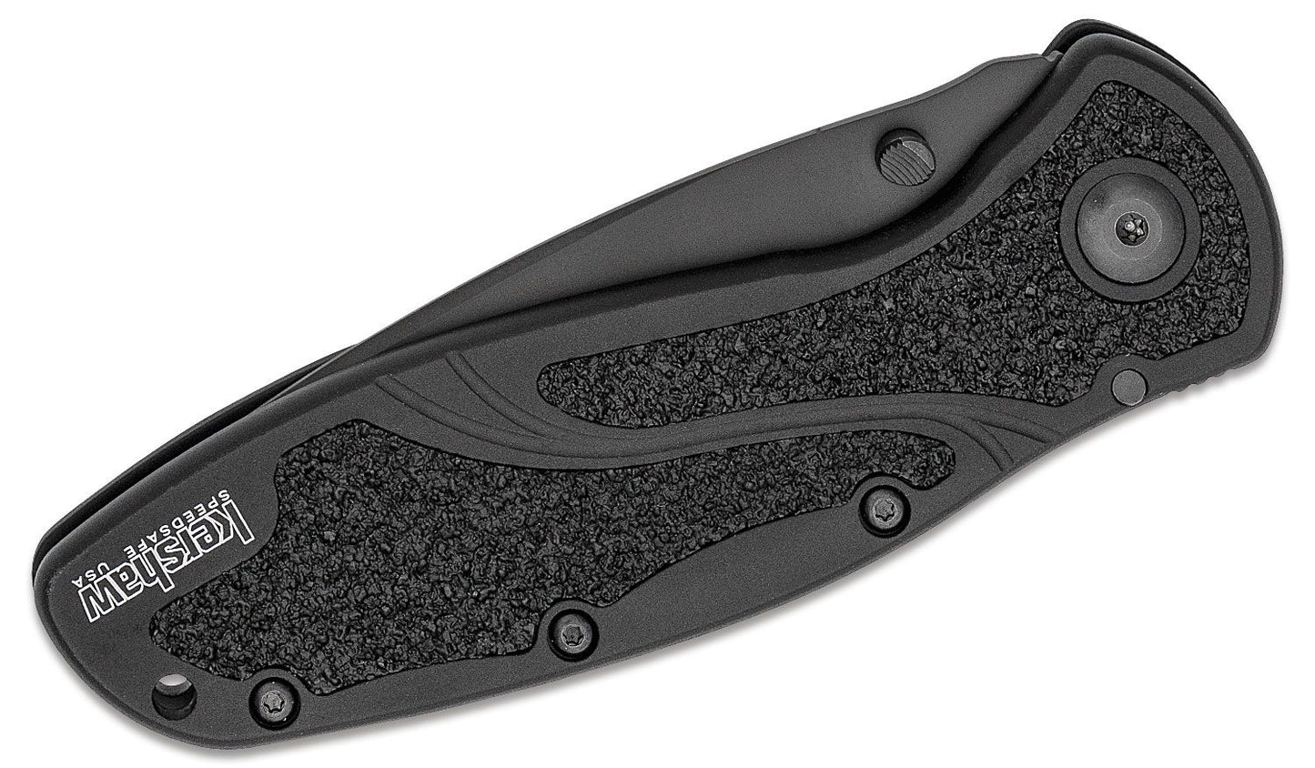 Kershaw 1670BLK Blur A/O Folding Knife 3-3/8" Black 14C28N Blade, BLACK USA NIB