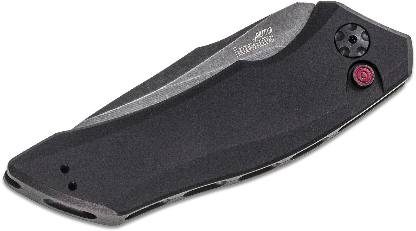 Kershaw 7100BW Launch 1 AUTO Folding Knife 3.4" CPM-154 Blackwash Plain Blade, Aluminum Handles