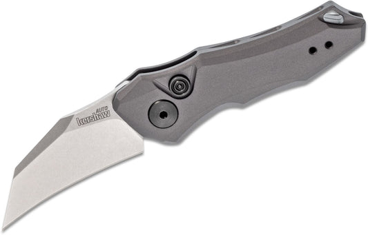 Kershaw 7350 Launch 10 AUTO Folding Knife 1.9" Stonewashed CPM-154 Hawkbill Blade, Dark Gray Anodized Aluminum Handles