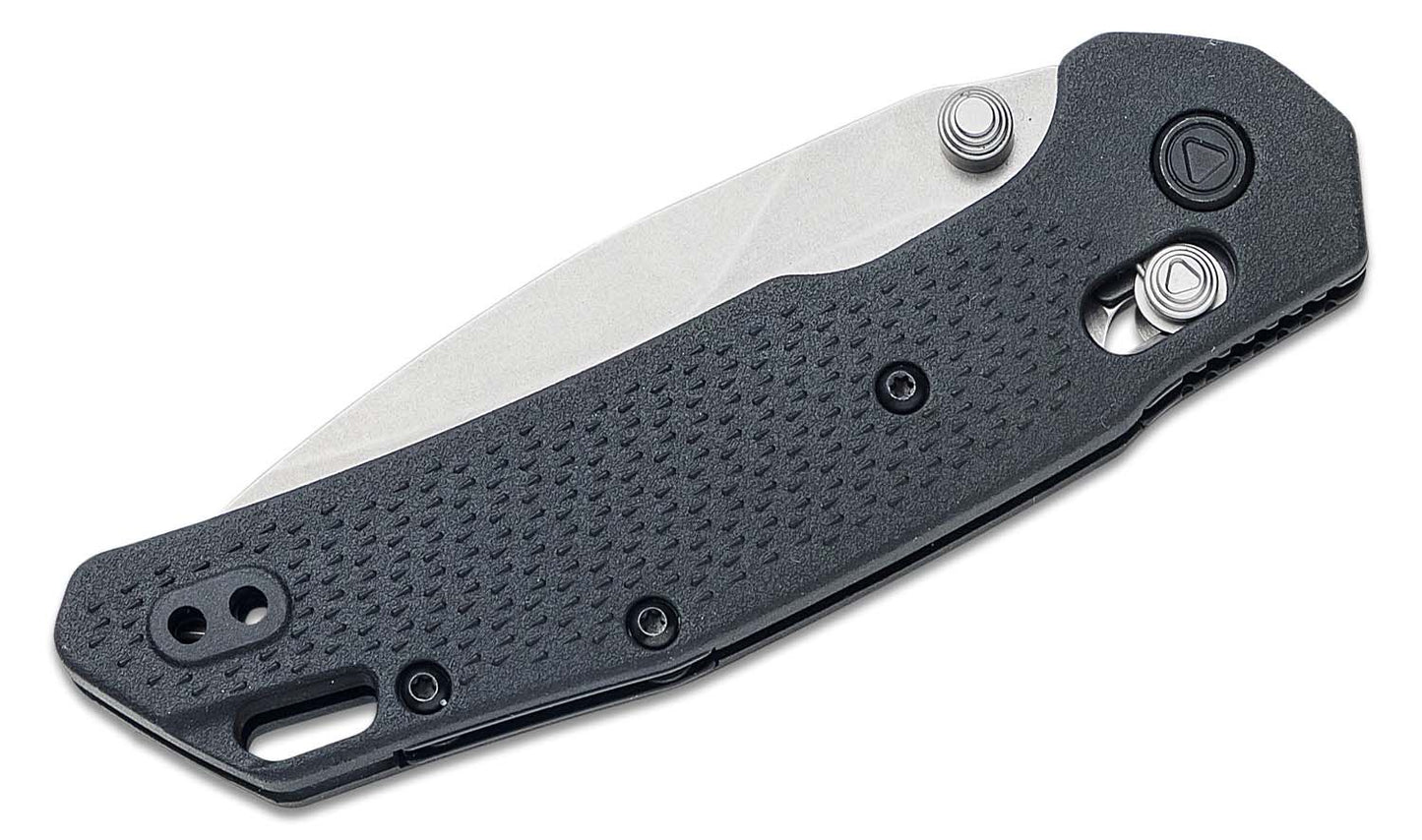 Kershaw 2037 Heist DuraLock Folding Knife 3.2" D2 Stonewashed Clip Point Blade, Black Glass-Reinforced Nylon Handles, Reversible Clip