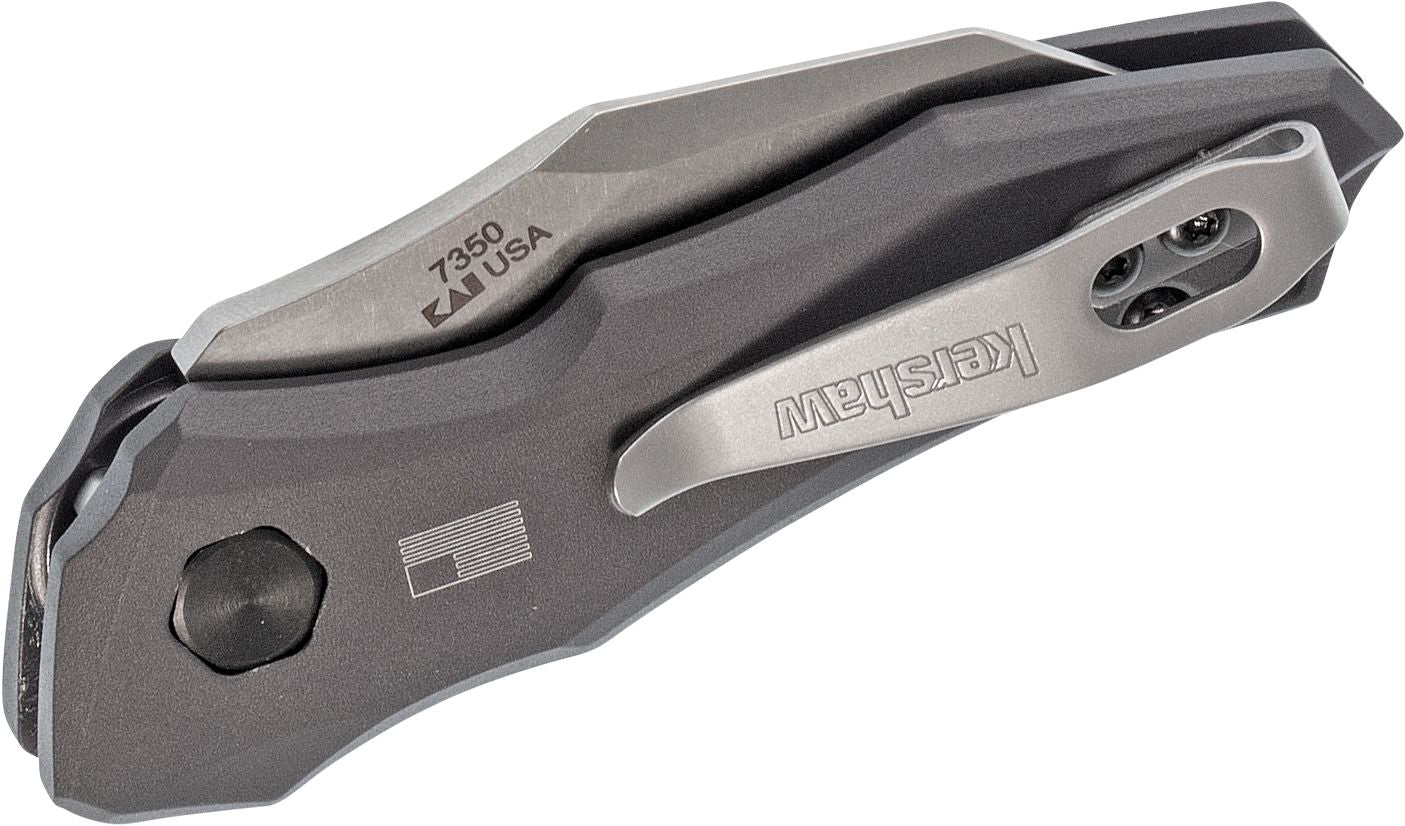 Kershaw 7350 Launch 10 AUTO Folding Knife 1.9" Stonewashed CPM-154 Hawkbill Blade, Dark Gray Anodized Aluminum Handles