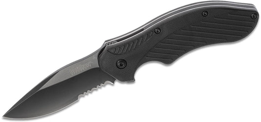 Kershaw 1605CKTST Clash Assisted Flipper Knife 3" Black Combo Blade, Black