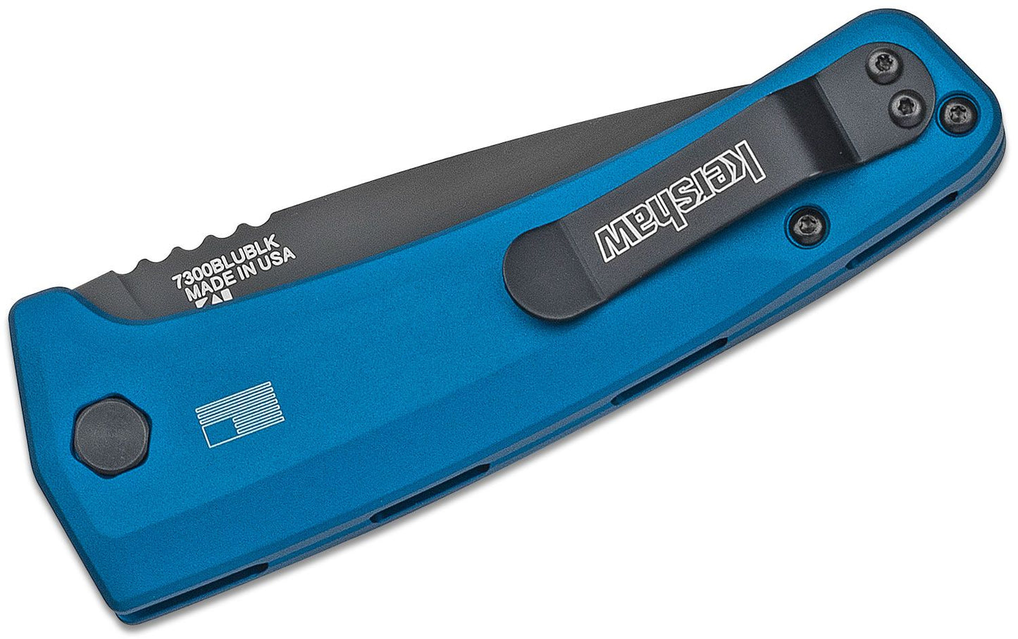 Kershaw 7300BLU Launch 3 AUTO Folder 3.4" Blue CPM-154 Plain Blade, Aluminum Handles