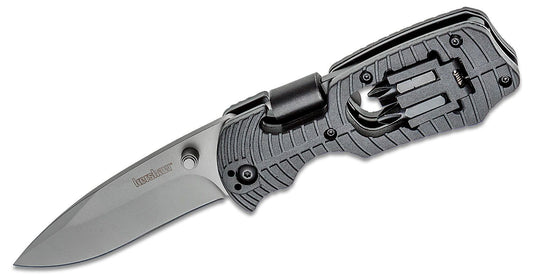 Kershaw 1920 Select Fire Multi-Function Folding Knife 3-3/8" Bead Blast Plain Blade, GRN Handles