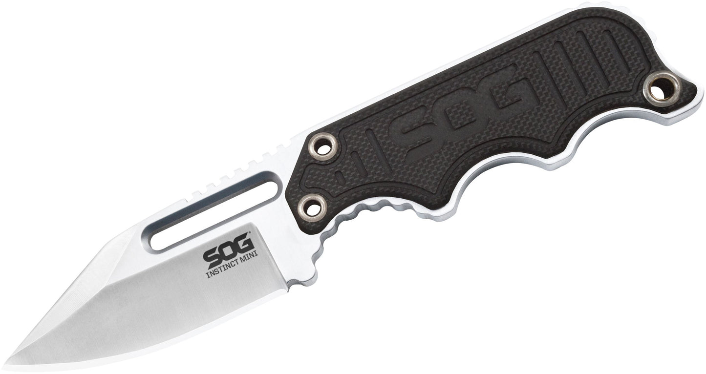 SOG Instinct Mini Neck Knife 1.9" Satin Plain Blade, G10 Handles - NB1002-CP