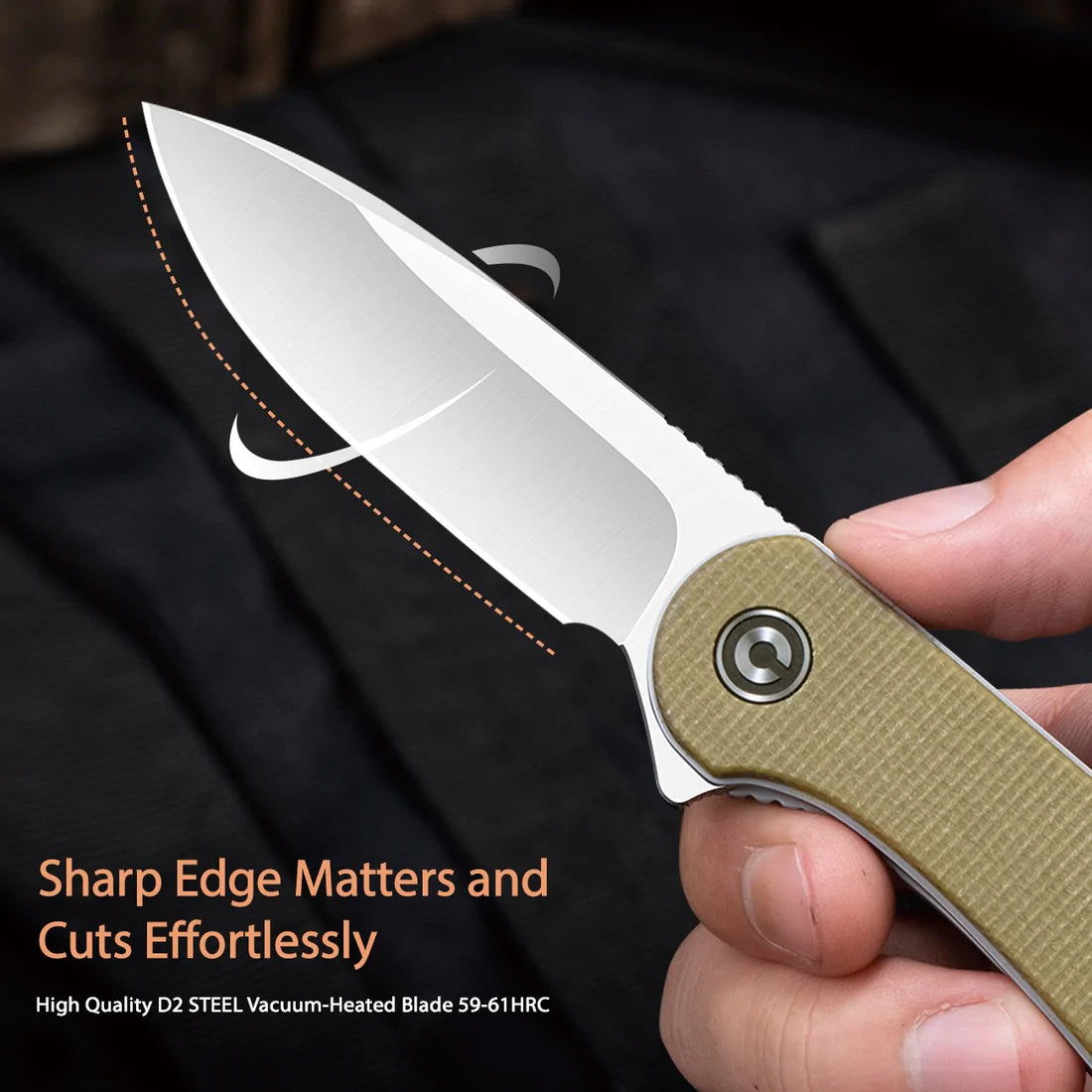 CIVIVI Elementum Flipper Knife Micarta Handle (2.96" D2 Blade) - C907S