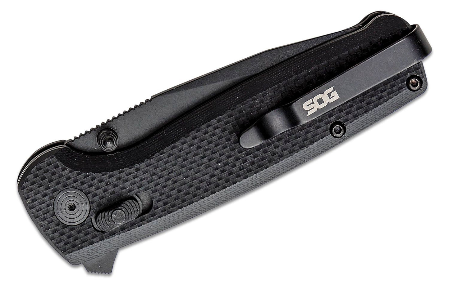 SOG Terminus XR Flipper Knife 2.95" Black Point Blade, Black G10 Handles - XR Lock - TM1027-BX