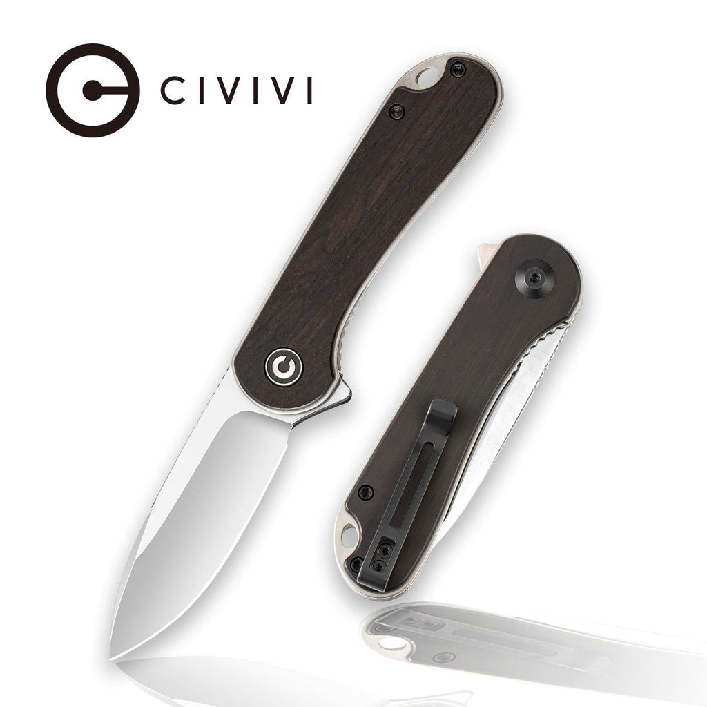 CIVIVI Elementum Flipper Knife Wood Handle (2.96" D2 Blade) - C907D