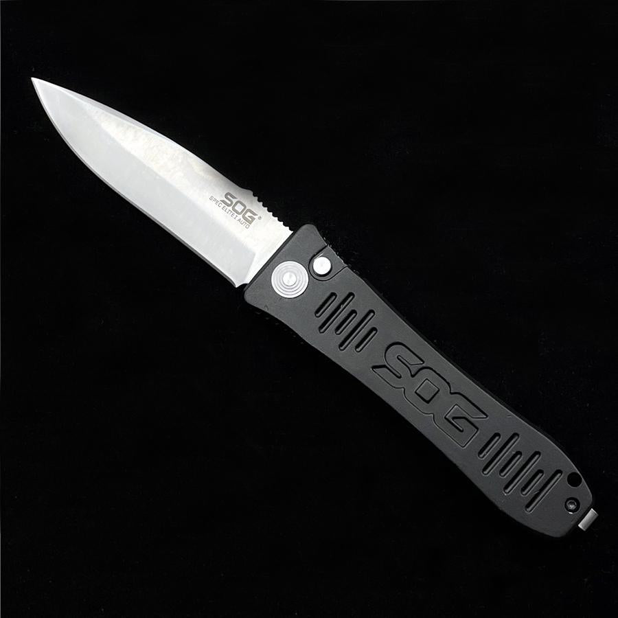 SOG Spec-Elite I AUTO Folding Knife 3.5" Satin Plain Blade, Aluminum Handles - SE-51