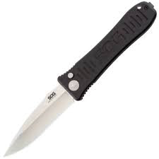 SOG Spec-Elite I AUTO Folding Knife 3.5" Satin Plain Blade, Aluminum Handles - SE-51