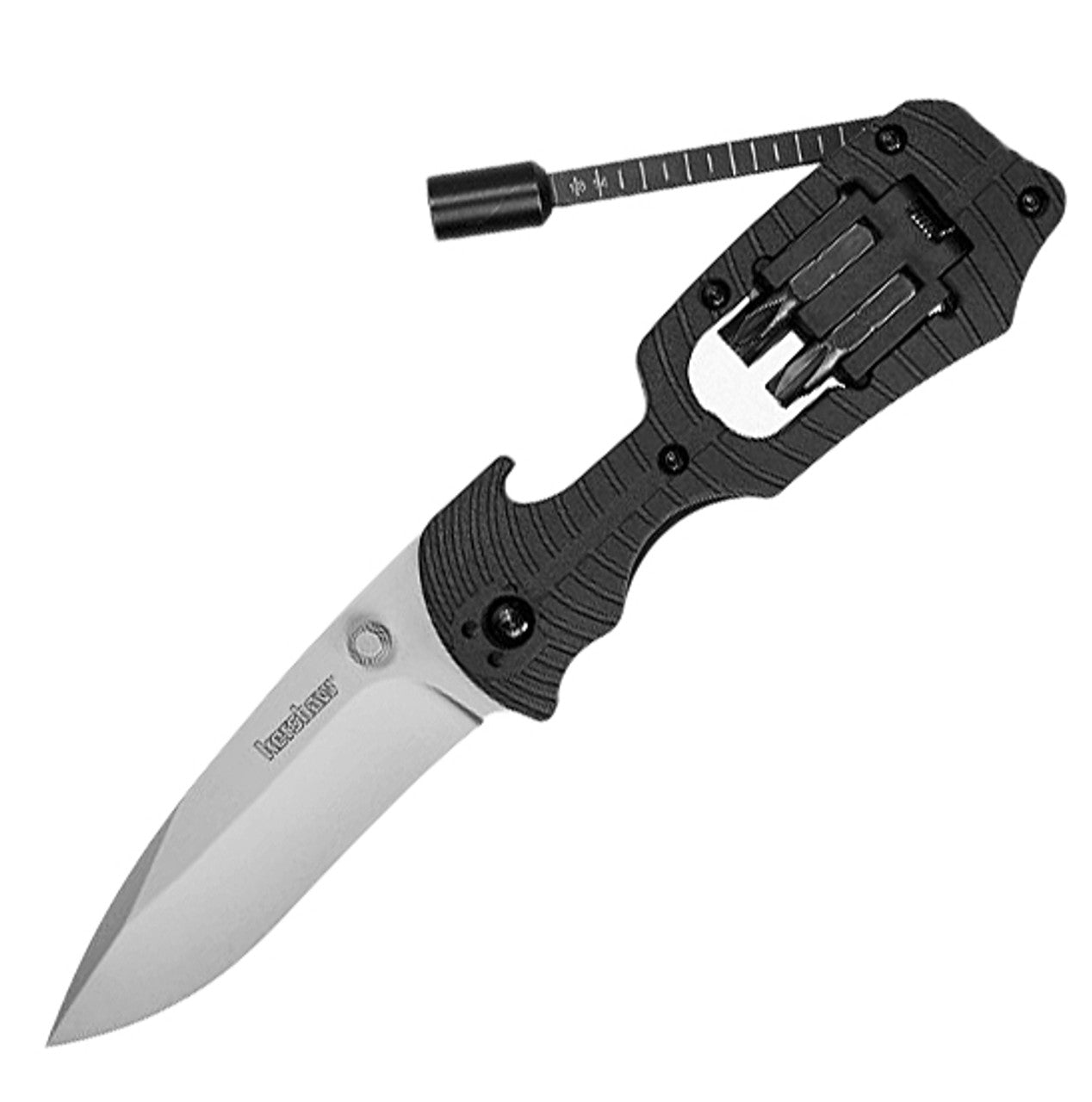 Kershaw 1920 Select Fire Multi-Function Folding Knife 3-3/8" Bead Blast Plain Blade, GRN Handles