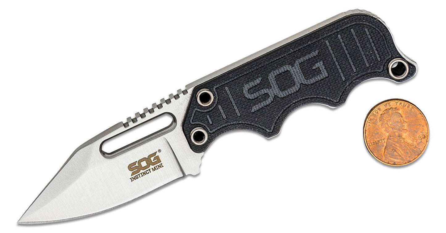 SOG Instinct Mini Neck Knife 1.9" Satin Plain Blade, G10 Handles - NB1002-CP