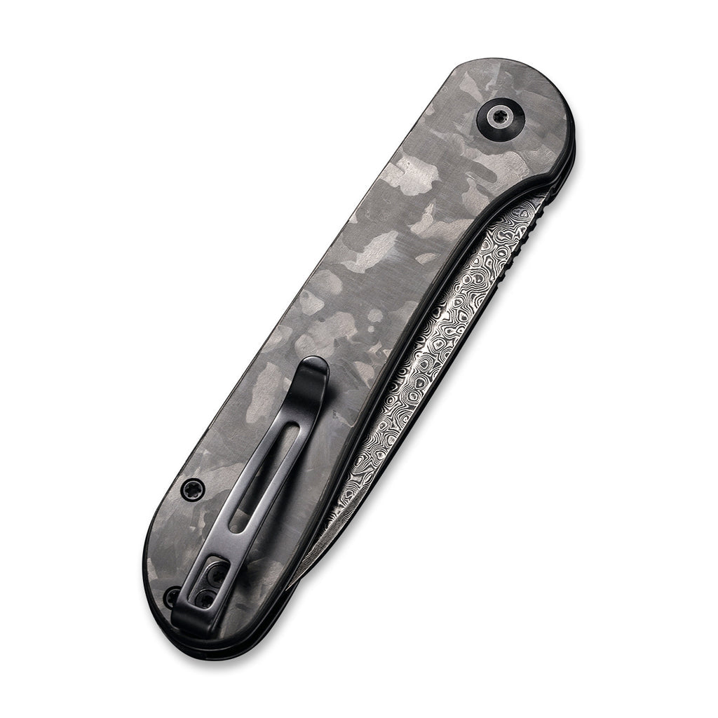 CIVIVI Elementum Button Lock Knife Carbon Fiber Handle (3.47" Damascus Blade) - C2103DS-3