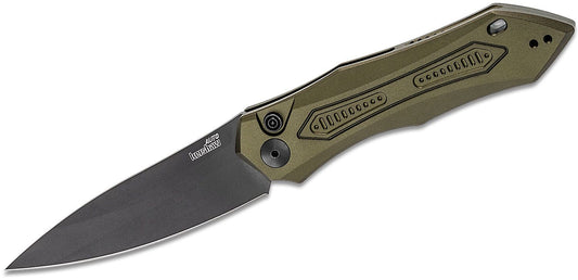 Kershaw 7800OLGN Launch 6 AUTO Folding Knife 3.75" CPM-154 Black DLC Blade, OD Green Aluminum Handles