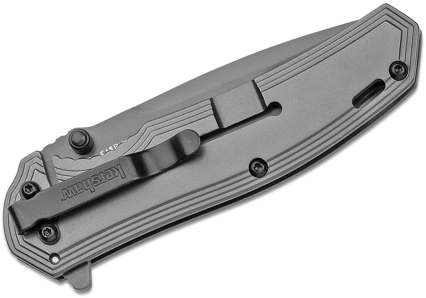 Kershaw 8310 Fringe Assisted Flipper 3" Ti Drop Point Blade and Stainless Steel Handles with Carbon Fiber Insert