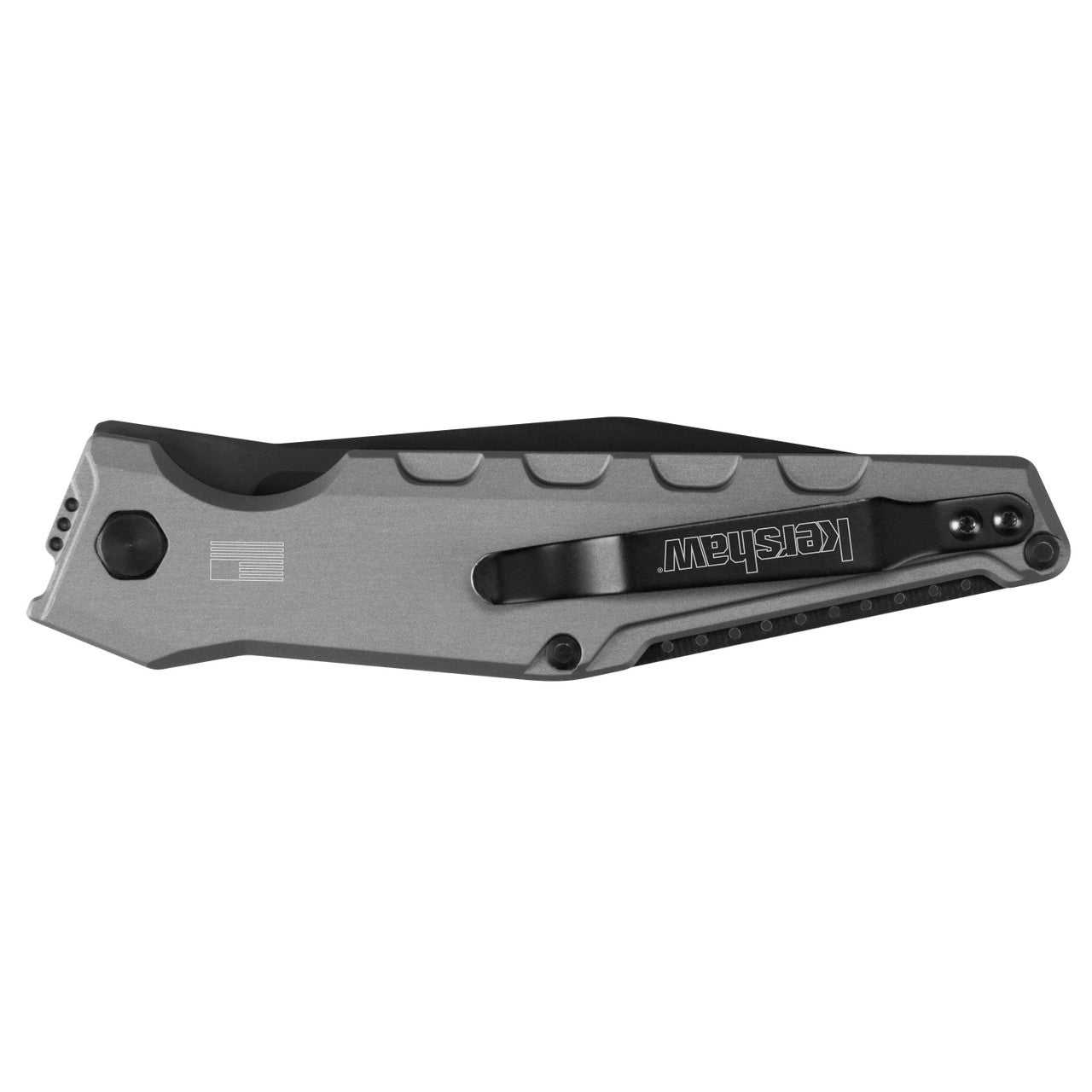 KERSHAW Launch 7 3.75in Black Clip Point Gray Aluminum Handle Automatic Folding Knife (7900GRYBLK)