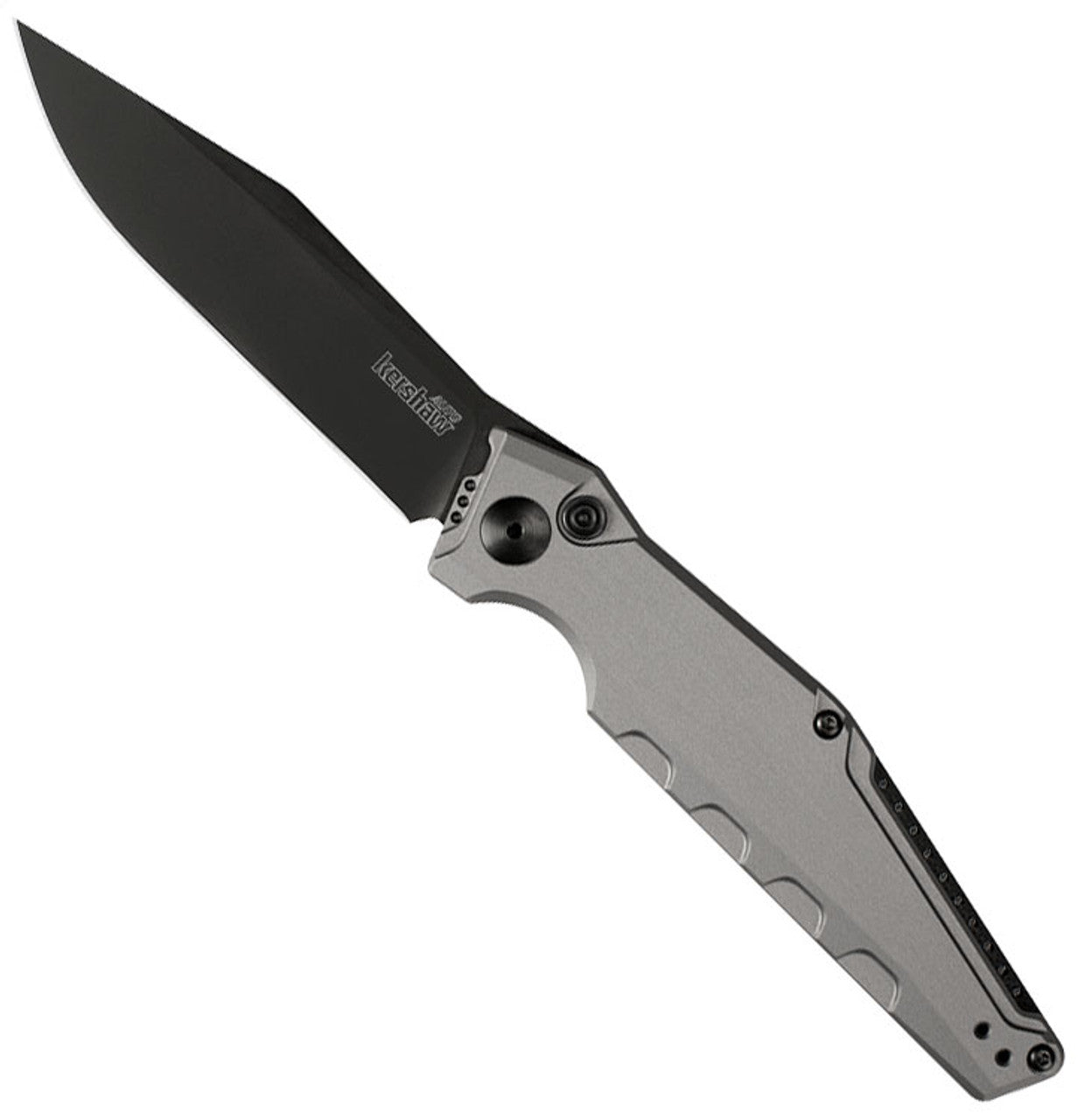 KERSHAW Launch 7 3.75in Black Clip Point Gray Aluminum Handle Automatic Folding Knife (7900GRYBLK)