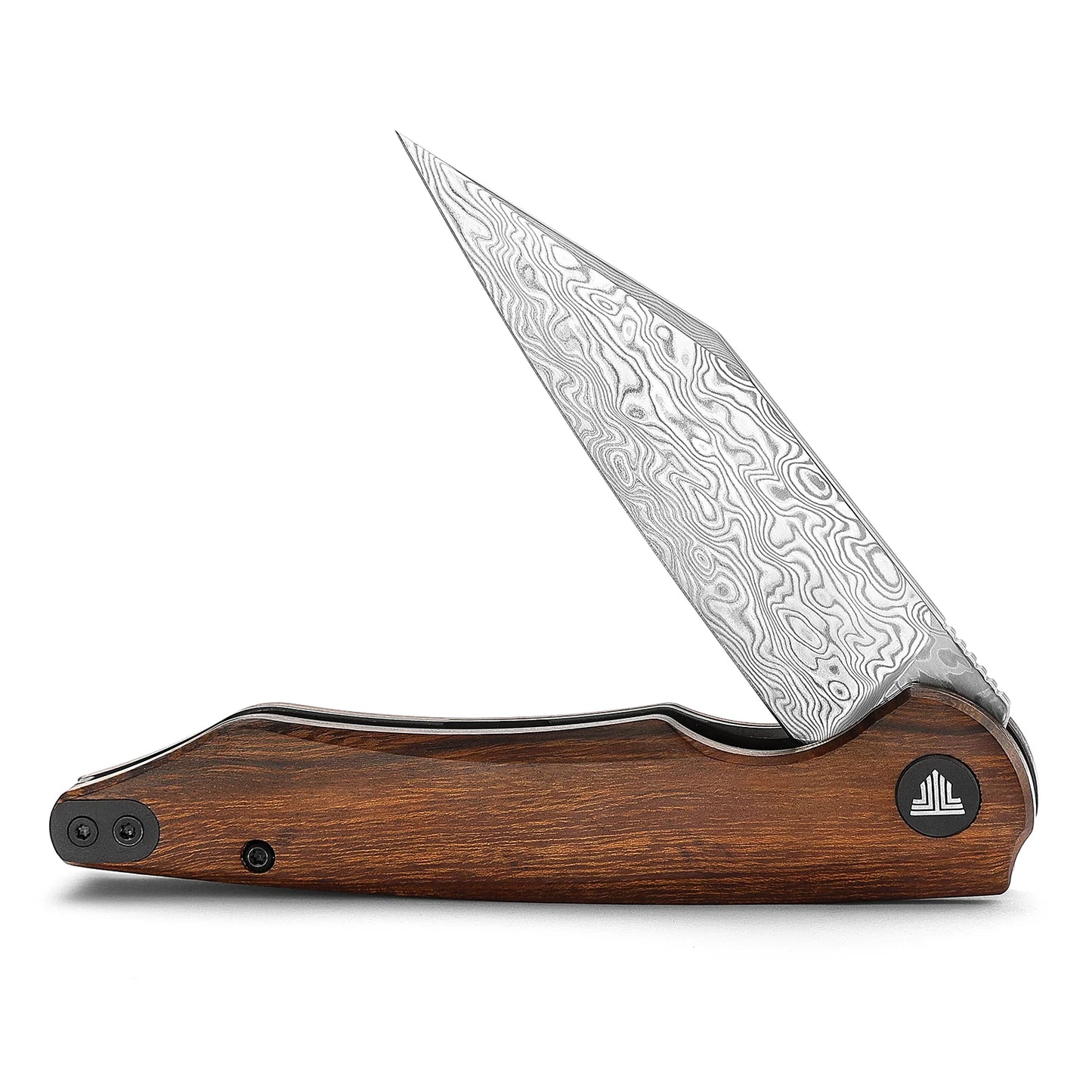 Trivisa Lynx-01 Liner Lock 110-Damascus Steel, Ironwood Handle w/ Reverse clip