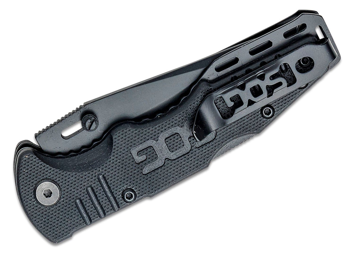 SOG Salute Mini Folding Knife 3.1" Black Plain Clip Point Blade, G10 Handles - FF1101-CP