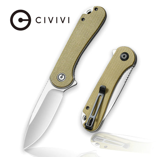 CIVIVI Elementum Flipper Knife Micarta Handle (2.96" D2 Blade) - C907S