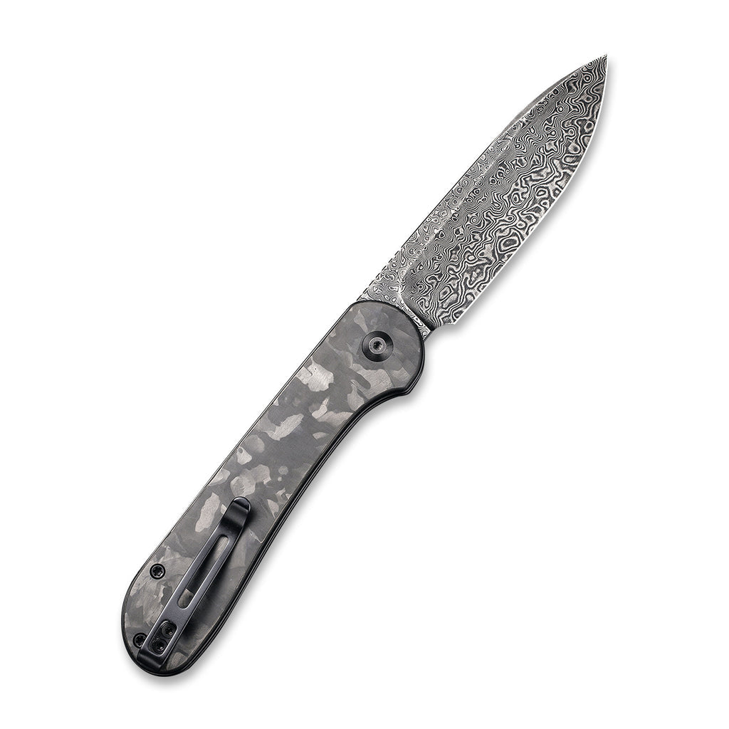 CIVIVI Elementum Button Lock Knife Carbon Fiber Handle (3.47" Damascus Blade) - C2103DS-3