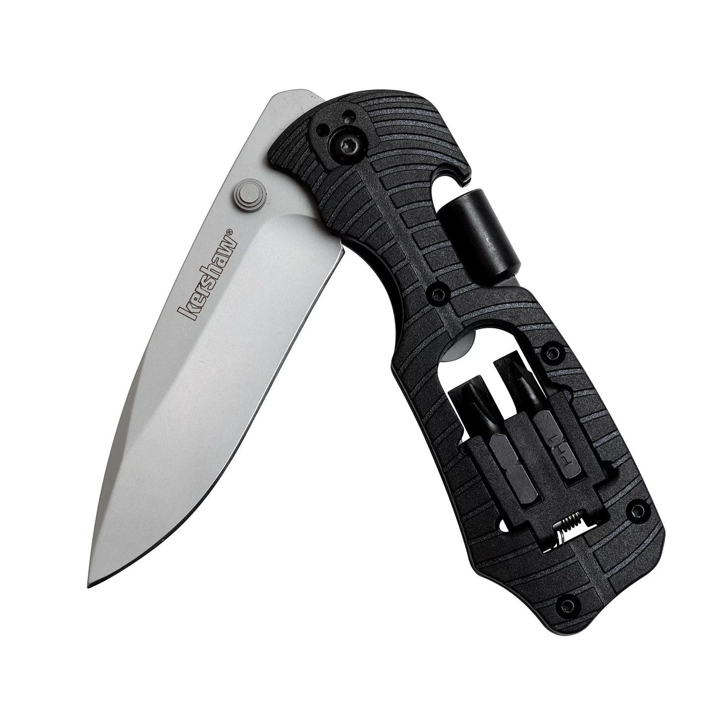 Kershaw 1920 Select Fire Multi-Function Folding Knife 3-3/8" Bead Blast Plain Blade, GRN Handles